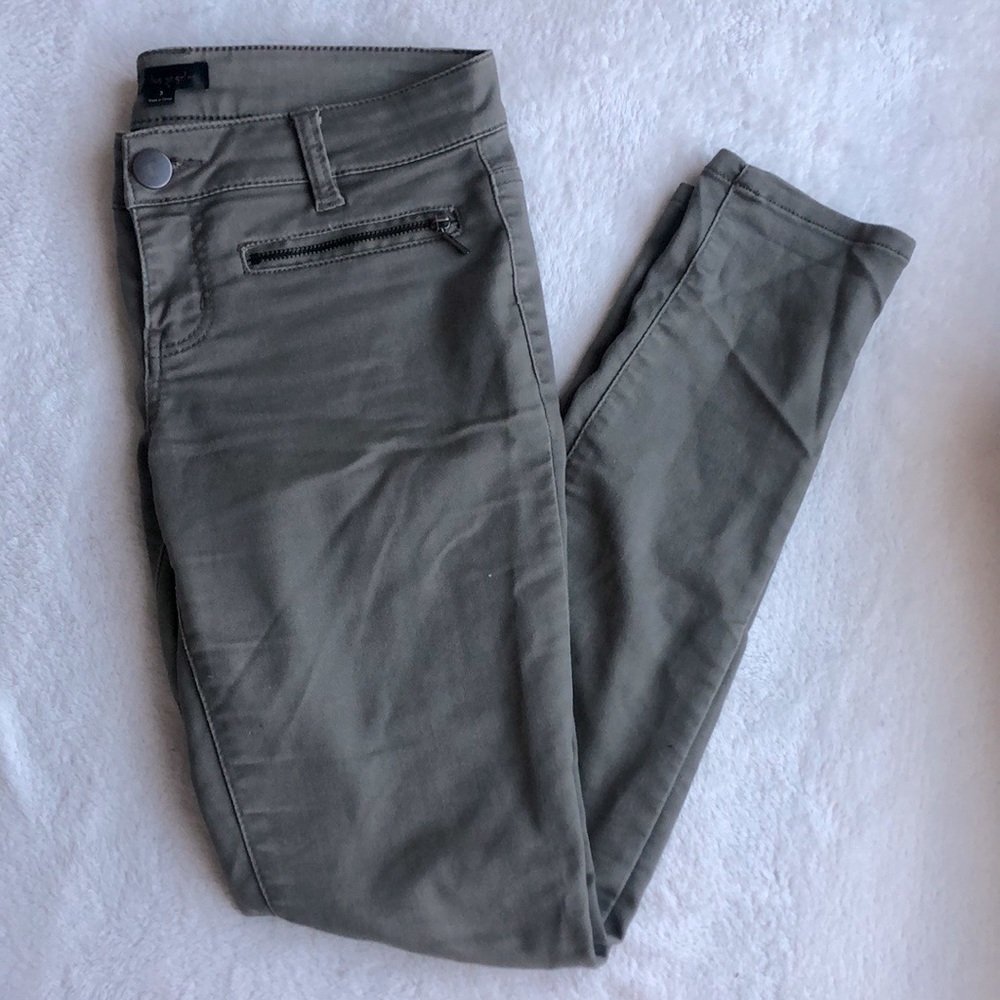 Olive green stretch pants